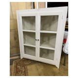 Vintage Painted Wood Corner Cabinet w/Shelves - White