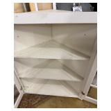 Vintage Painted Wood Corner Cabinet w/Shelves - White