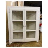 Vintage Painted Wood Corner Cabinet w/Shelves - White