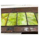 Large Antique Stained Glass Arched Window - AS IS