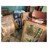 Large Estate Lot of Vintage Artwork - Paintings Signed Prints etc