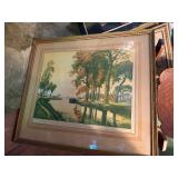 Large Estate Lot of Vintage Artwork - Paintings Signed Prints etc