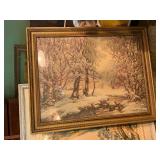 Large Estate Lot of Vintage Artwork - Paintings Signed Prints etc