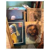 Large Estate Lot of Vintage Artwork - Paintings Signed Prints etc