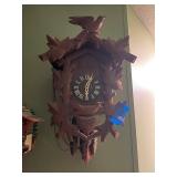 Vintaeg Black Forest Carved Cuckoo Clock w/Weights
