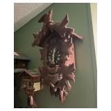 Vintaeg Black Forest Carved Cuckoo Clock w/Weights