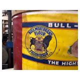 Very Cool Antique Bull-Meat Brand Flour Barrel w/Original Lid - Great Graphics!