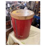 Very Cool Antique Bull-Meat Brand Flour Barrel w/Original Lid - Great Graphics!