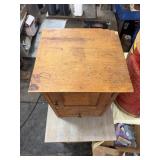 Nice Antique Wood Cabinet w/Drawer & Brass Handle