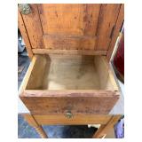 Nice Antique Wood Cabinet w/Drawer & Brass Handle