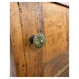 Nice Antique Wood Cabinet w/Drawer & Brass Handle