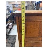 Nice Antique Wood Cabinet w/Drawer & Brass Handle