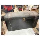 Original 1920's era Domed Black Metal Automobile Trunk