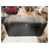 Original 1920's era Domed Black Metal Automobile Trunk