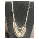 VTG Necklace Set - Gold Disc VCLM Necklace, Dreamcatcher Necklace, Faux Pearl Necklace w Matching Earrings, Rhinestone Necklace