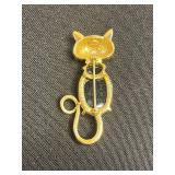 VTG Collectible Craft Cat Pin & Unique Gold-Tone Cat & Mouse Brooch Collection Inc Craft