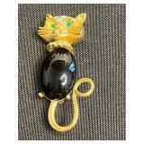 VTG Collectible Craft Cat Pin & Unique Gold-Tone Cat & Mouse Brooch Collection Inc Craft
