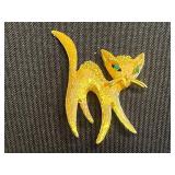 VTG Collectible Craft Cat Pin & Unique Gold-Tone Cat & Mouse Brooch Collection Inc Craft