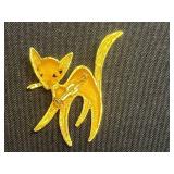 VTG Collectible Craft Cat Pin & Unique Gold-Tone Cat & Mouse Brooch Collection Inc Craft