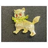 VTG Collectible Craft Cat Pin & Unique Gold-Tone Cat & Mouse Brooch Collection Inc Craft