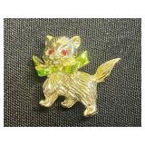 VTG Collectible Craft Cat Pin & Unique Gold-Tone Cat & Mouse Brooch Collection Inc Craft