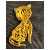 Vintage Costume Brooch Lot - Cats!! Inc Trifari