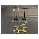 Costume Jewelry Mixed Lot - VTG Avon Charm Bracelet & Earrings