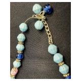 VTG Beaded Jewelry Set - Necklace, Bracelet, Ring & Clip-On Earrings