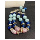 VTG Beaded Jewelry Set - Necklace, Bracelet, Ring & Clip-On Earrings