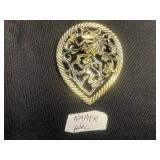 Brooch - Napier Lion Crest Teardrop Pin