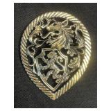 Brooch - Napier Lion Crest Teardrop Pin