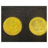 Canadian Toonie Coins & Maple Leaf Keychain (Lot of 9)
