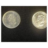 Canadian Toonie Coins & Maple Leaf Keychain (Lot of 9)