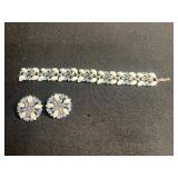 VTG Costume Jewelry - Sperry Chain Bracelet, Crystal Bracelets & Earrings