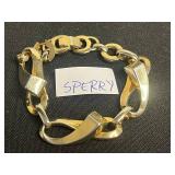 VTG Costume Jewelry - Sperry Chain Bracelet, Crystal Bracelets & Earrings
