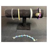 VTG Bracelet Lot - Trifari Bangle & Beaded Bracelet Set