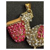 Costume Jewelry Mixed Lot - Napier Necklace, Heart Pendant Necklace, Bracelet & Bird Brooch