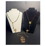 Rosary Necklaces Mixed Lot (Lot of 3)