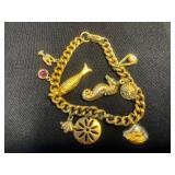 VTG Charm Bracelets - Mixed Gold Tone Lot of 4