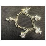 Bracelet Lot - 4 Mixed Bracelets, Gold Tone Bangle, Coin & Charm Styles