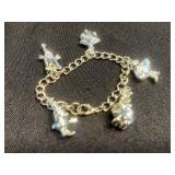 Bracelet Lot - 4 Mixed Bracelets, Gold Tone Bangle, Coin & Charm Styles