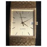 Lord Elgin Quartz Watch untested, American Legion Buttons & Pink Rhinestone & Mesh Cuff Links