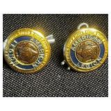 Lord Elgin Quartz Watch untested, American Legion Buttons & Pink Rhinestone & Mesh Cuff Links