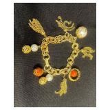 VTG Charm Bracelets - One Signed Trifari, Florida Shell & Pearl (Lot of 3)