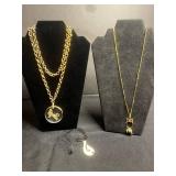 VTG Fashion Jewelry Necklace Lot Inc Sarah Coventry Gold-Tone Necklace w Lion Pendant