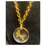 VTG Fashion Jewelry Necklace Lot Inc Sarah Coventry Gold-Tone Necklace w Lion Pendant