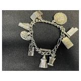 VTG Charm Bracelets - Silver Tone, Gold Tone & Red Stones
