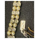 Kramer of NY Bracelet - Costume Jewelry - Necklace & Bracelet Lot of 4 - Rhinestone, Pearl & Floral Styles