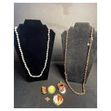 Costume Jewelry Necklaces & Pins 7-Piece Mixed Lot - Cookie Lee