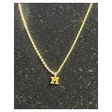 Fashion Jewelry Set - Initial M Necklace & Laurel Burch Dove Heart Pin w Matching Earrings (Lot of 3)